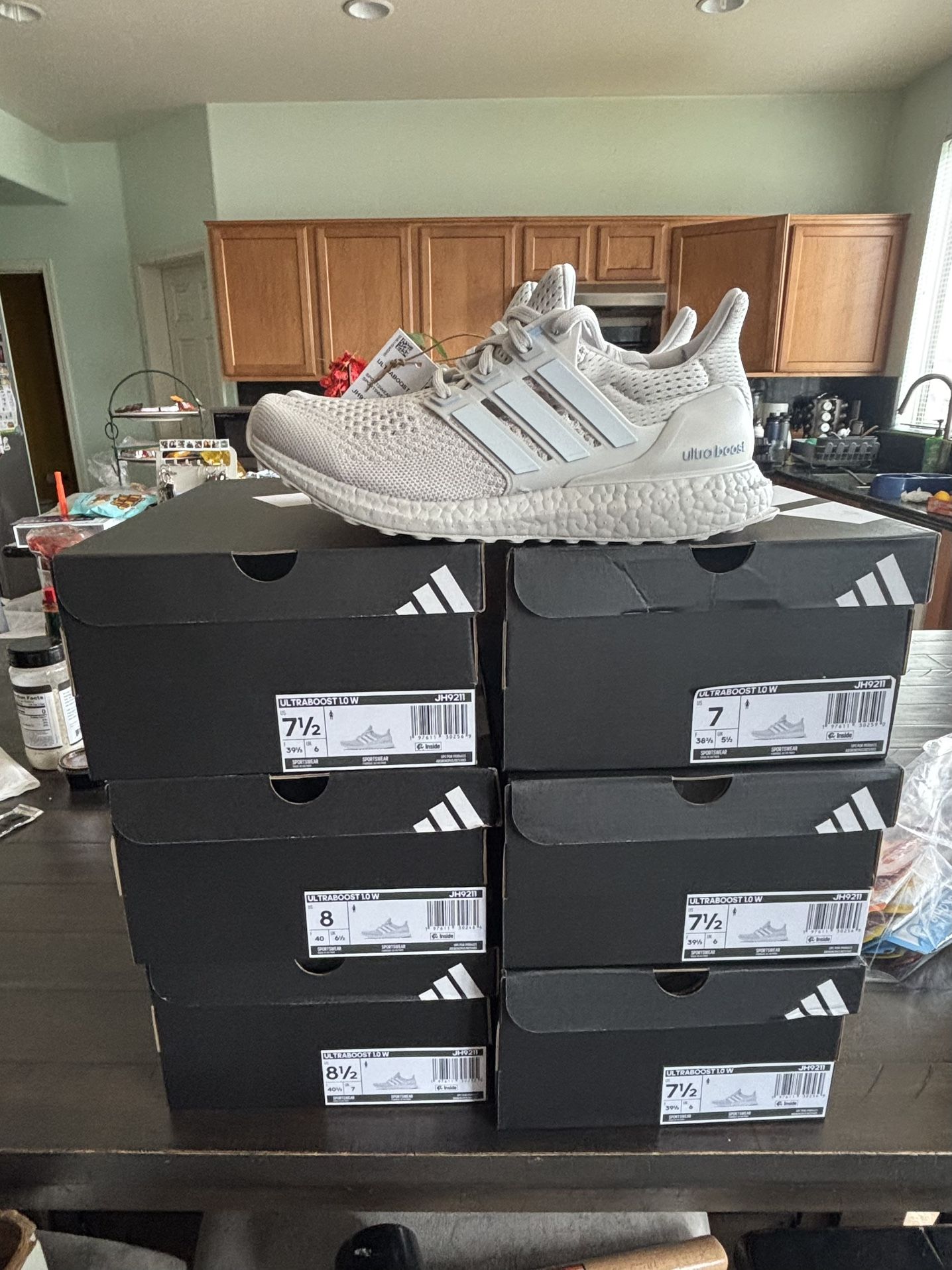 Women’s Adidas Ultraboost 1.0 Grey Glow Blue Sizes 7W - 8.5W