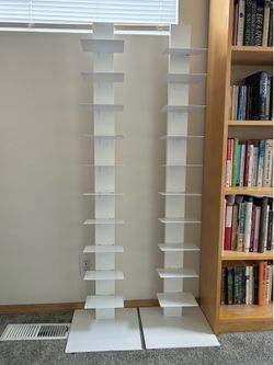 Sapiens Bookshelf 60” Container Store, 2 available, metal floating white