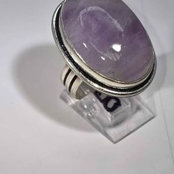 Oval Amethyst Sterling Silver Ring size 9