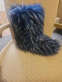 Women Faux Fur Fuzzy Fluffy Furry Ankle Boots Shoes