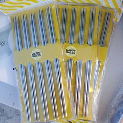 Sets of (5) Stainless Steel Metal Chopsticks