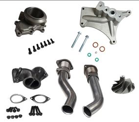 Turbo Pedestal Ebp Housing Bellowed Up Pipe For 99.5-03 Ford 7.3L Powerstroke