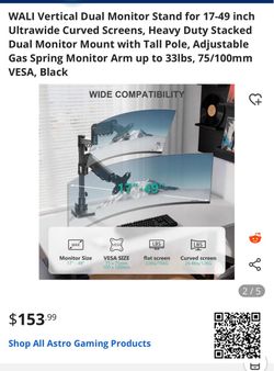 Dual Monitor Desk Mount- New in box- $100