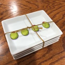 Small Set 4 Dishes, Like Deck Of Cards Size. New