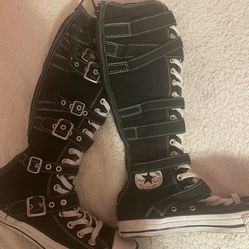 Rare Converse Knee High Buckle Shoes 