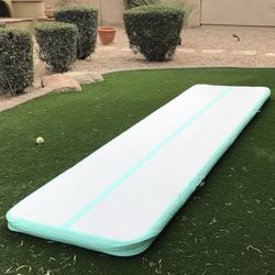 13 Feet X 3.3 Feet Air Tumbling Mat, Inflatable Gymnastics Mat. Green 