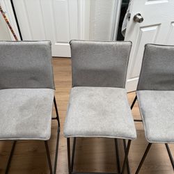 3 24in. Gray Barstools 