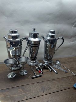 Vintage Chrome Cocktail Set