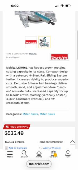 Makita LS1016L 10" Miter Saw & Rousseau SS2875 Miter Saw Stand Combo