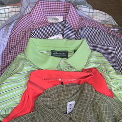 Lot Of 42 Polo Dress Shirt Golf Name Brands Nike Mizzen Johnnie O Patagonia Travis Reseller Lot Mostly Large XL Mens Great shape