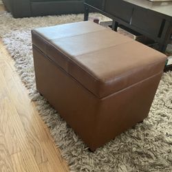 Threshold Faux Leather Storage Ottoman