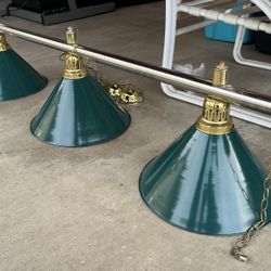 Z-Lite Sharp Shooter 48" Brass and Green 3-Light Pool Billiard light table light Fixture