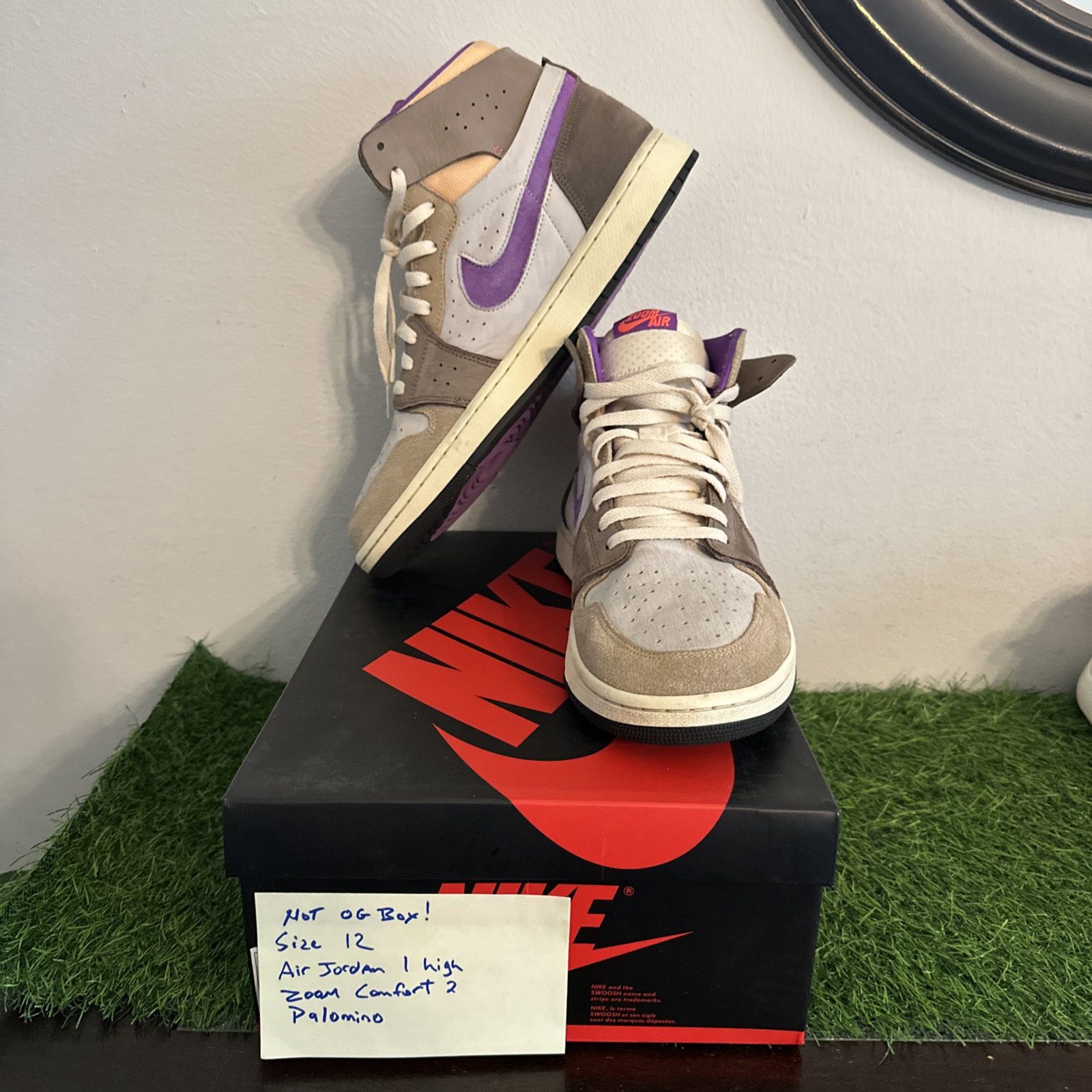 Nike Air Jordan 1 High Zoom CMFT 2 Palomino Berry Sneakers DV1307-205 Mens 12