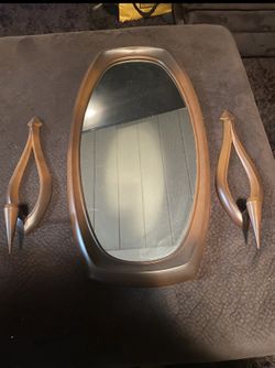 Mirror and candle holder