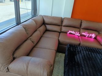 Beautiful Brown Leather Sectional