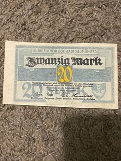 1918 20 Mark Emergency Banknote