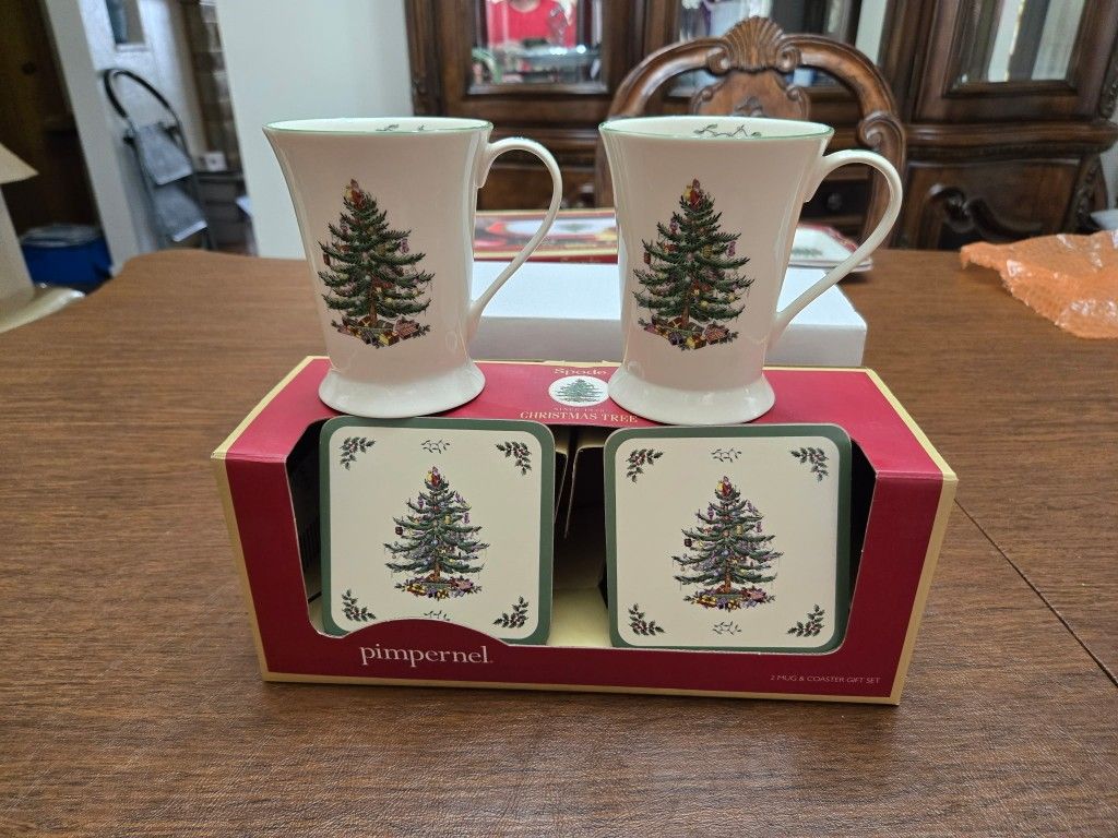 SPODE 2 Mug and Coaster Gift Set
