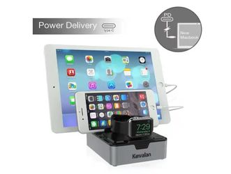 Kavalan 3 Port USB Type-C with Power Delivery USB Charging Station Stand, USB-C Power Delivery PD Charger for New MacBook & MacBook Pro, Pixel C Table
