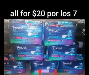 7 New.  Size 1  Prevail Air Daily Briefs For Men And Women with front fastenings. 20 Count