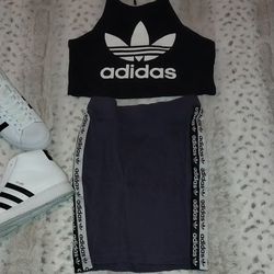 Adidas RYV Tape Skirt & Halter Tank Set