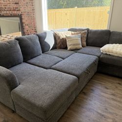 Large, Comfortable Couch With Internal Storage And Charging Ports For Sale