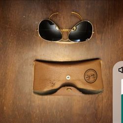 Ray Ban Gold Hook Shooter Glasses for $60