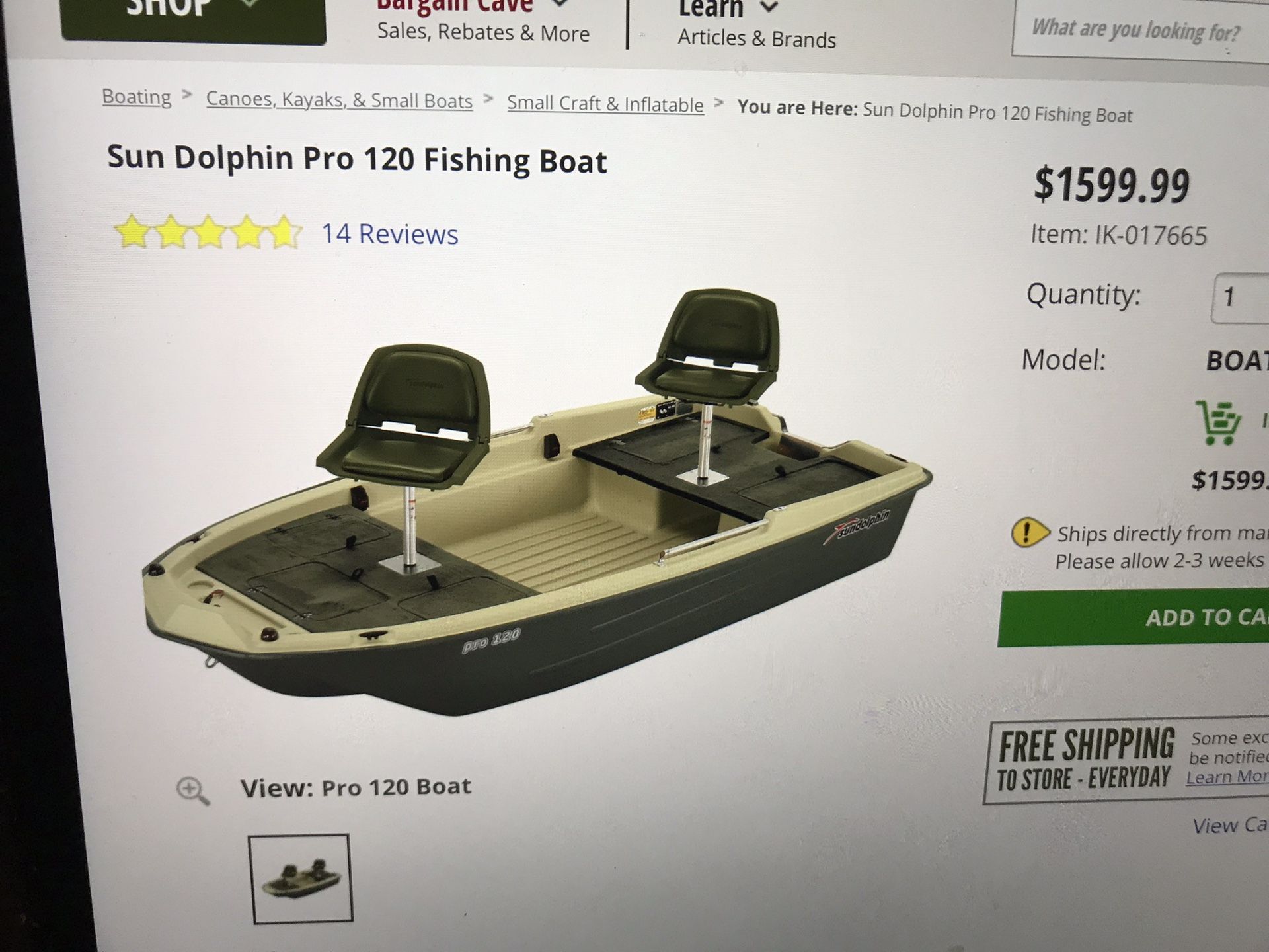 Cabela’s Sun Dolphin 2 man fishing boat for Sale in Scottsdale, AZ