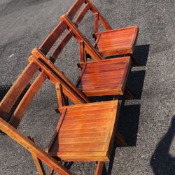 3 Wooden Folding chairs