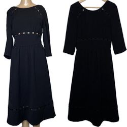 ba&sh Black Cut Out Detail Midi Dress, Cinema A-line Cutout Dress, ba&sh Size 2 / US Medium