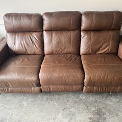 Leather Couch w/ Electric Recliner