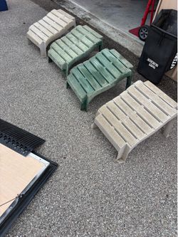 Set of 4-plastic Adirondack FootStools