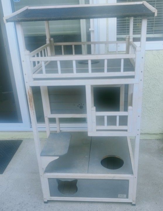PETSFIT Outdoor Cat House Cat Tree Cat Condo Cat Shelter