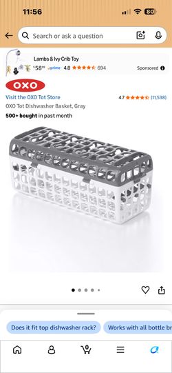 Baby bottle basket for dishwasher and nipples