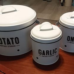 Farmhouse vibe. Potato, onion, and garlic keeper