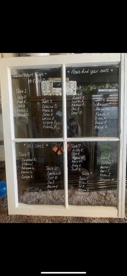 Rustic Window Seating Chart 