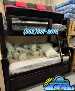 Triple bunk bed twin full full cherry litera cama nueva colchones