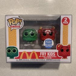 Fry Kids Red & Green Funko Pop Shop Exclusive *MINT* McDonald’s Ad Icons 2pk with protector Metallic McDonalds