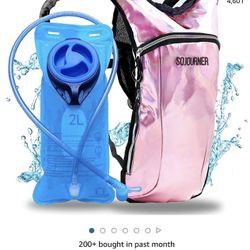 Hydration Backpack- Light Water pack-2L Water Bladder Included For Running, Hiking, Biking, Festivals, Raves 