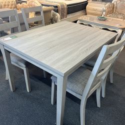 Dining table and chair set (5 pieces)，$265