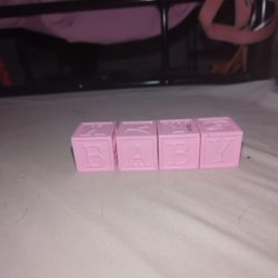 Baby Shower Gift Pink Baby Blocks