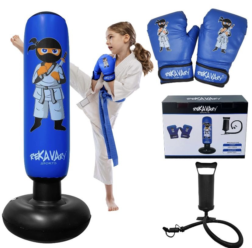 Punching Bag 3 in 1 Bag Gloves Pump NEW HALF OFF