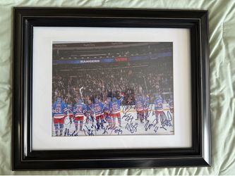 Signed 2015 NY Rangers Framed Print