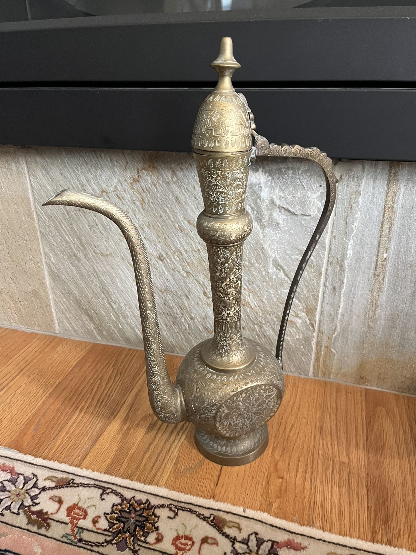 Hand Hammered Rare Brass Wine Pitcher