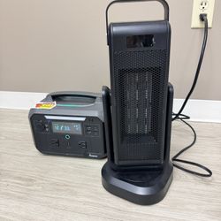 Space Heater Indoor, Portable Heater for Large Room - 17" Ceramic Tower Space Heaters for Indoor Use, Fast Heating w/Thermostat, 90° Oscillation, Remo