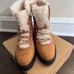 J Crew faux-fur winter hiking boots