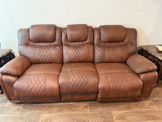 Leather recliner and love seat