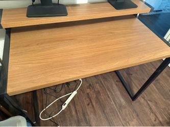 Wood and metal desk