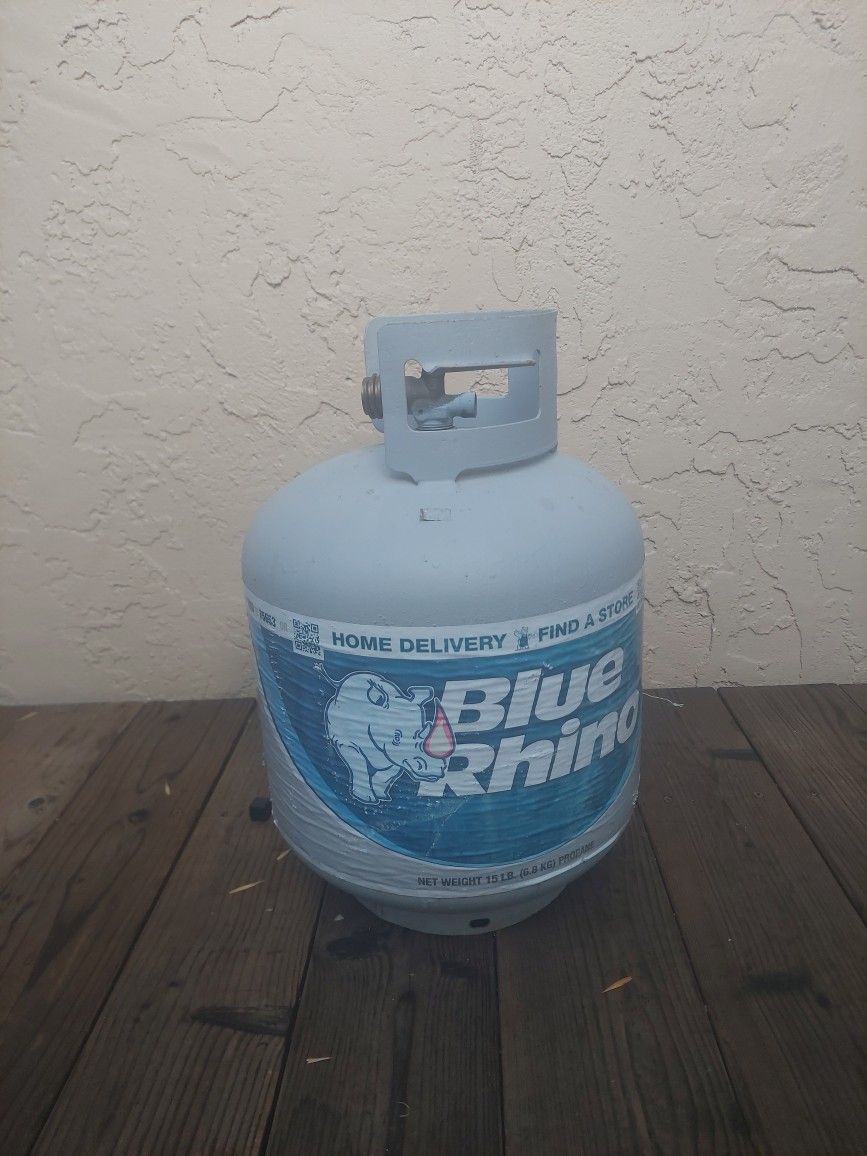 Blue Rhino propane tank.