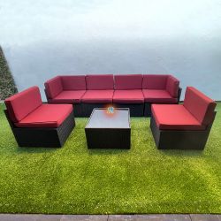 7pc Outdoor Sectional Patio Furniture Set