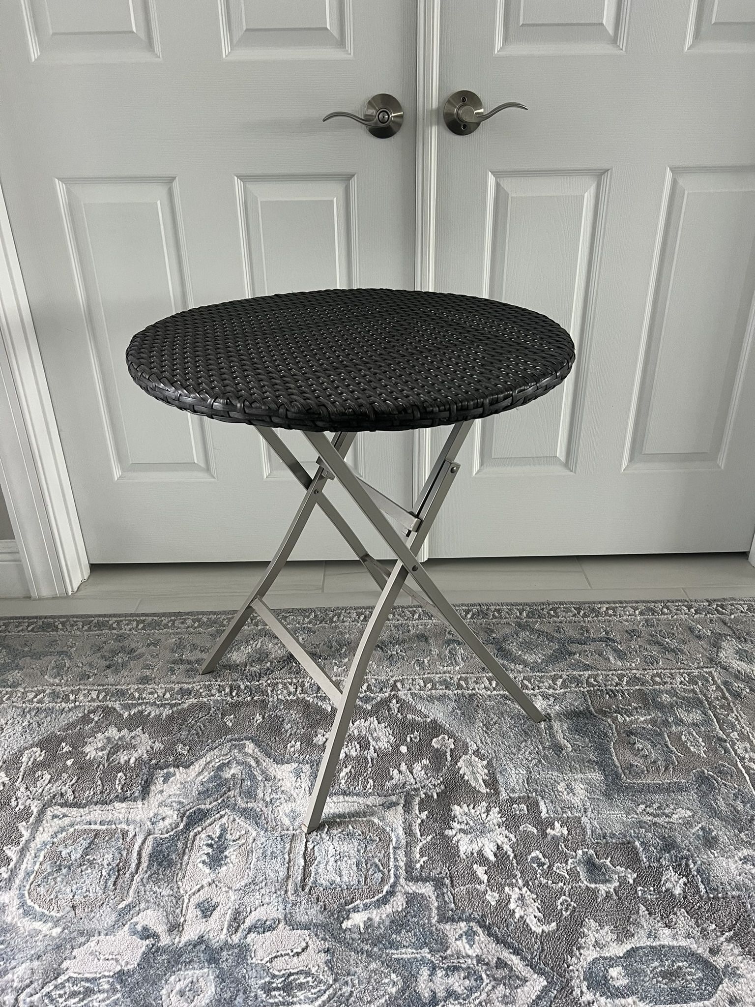 Brown Rattan folding table, (wicker) like new